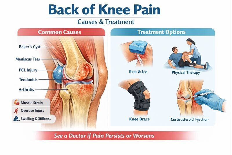 Back of knee pain: causes and treatments
