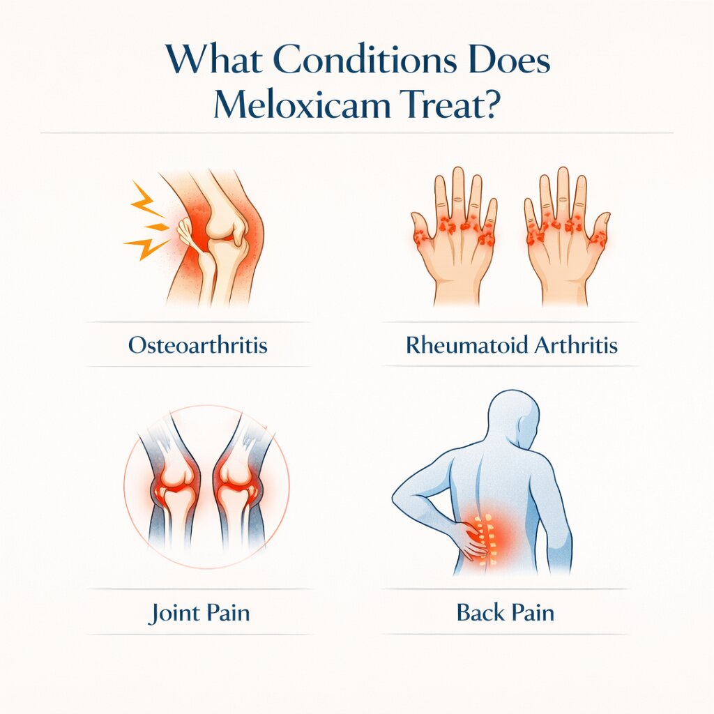 Conditions treated by Meloxicam