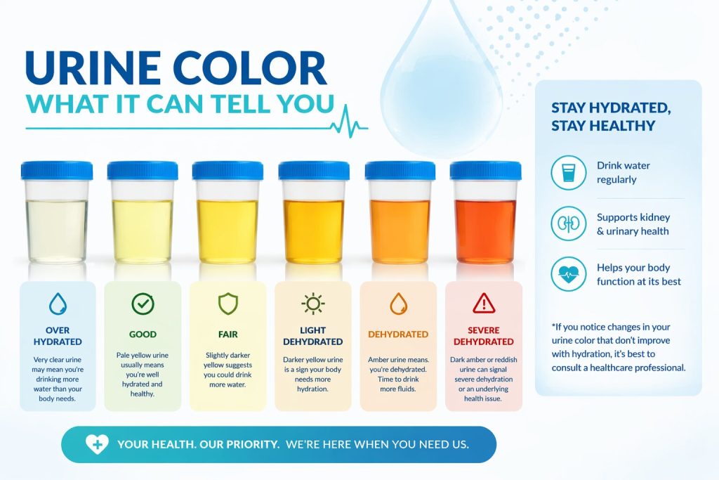 Urine color and hydration guide